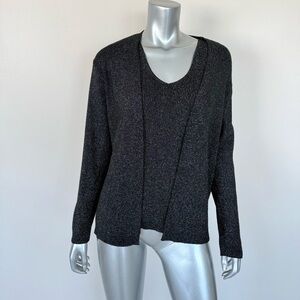 Villa Milano 2 pieces metallic tops cardigan and tank top size XL